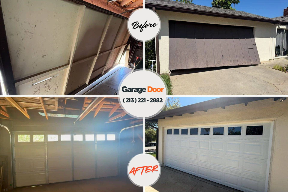 Before and after: garage door repair South Haven, MI